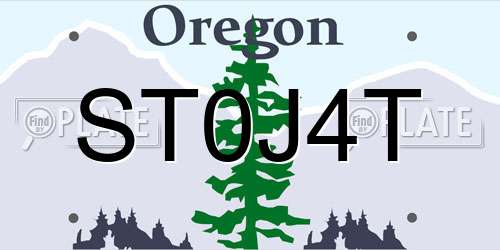 ST0J4T Oregon License Plate