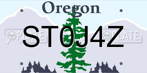 ST0J4Z Oregon License Plate
