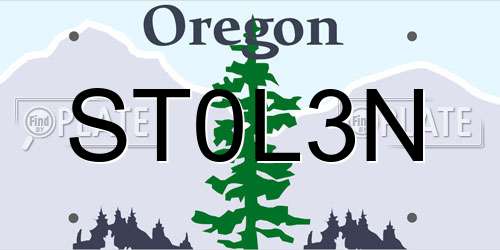 ST0L3N Oregon License Plate