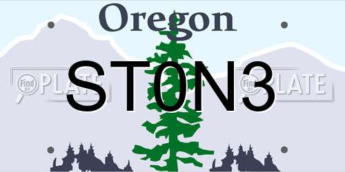 ST0N3 Oregon License Plate