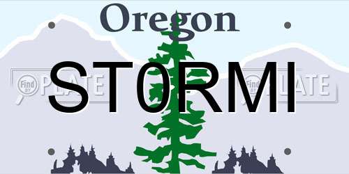 ST0RMI Oregon License Plate