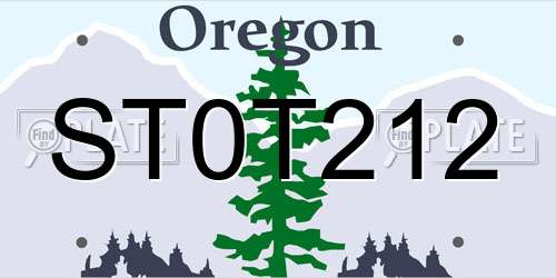 ST0T212 Oregon License Plate