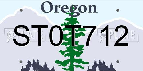 ST0T712 Oregon License Plate