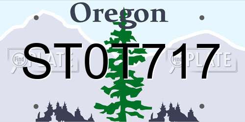 ST0T717 Oregon License Plate