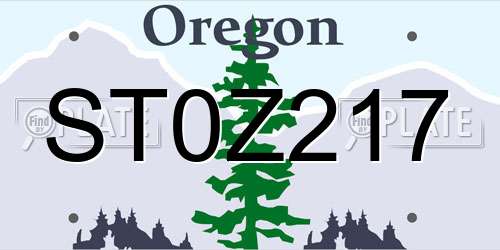 ST0Z217 Oregon License Plate