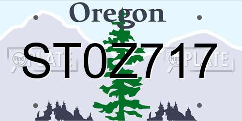 ST0Z717 Oregon License Plate