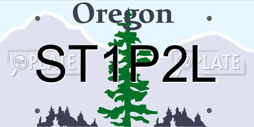 ST1P2L Oregon License Plate