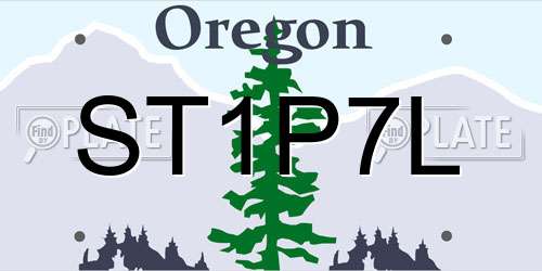 ST1P7L Oregon License Plate