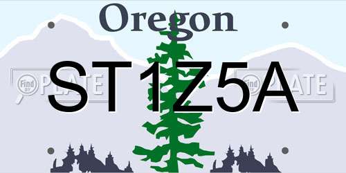 ST1Z5A Oregon License Plate