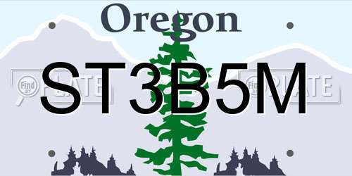 ST3B5M Oregon License Plate