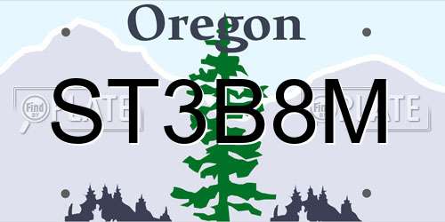 ST3B8M Oregon License Plate