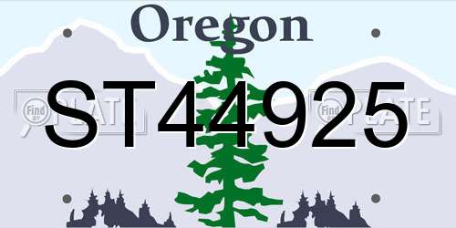 ST44925 Oregon License Plate
