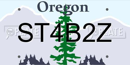 ST4B2Z Oregon License Plate