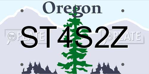 ST4S2Z Oregon License Plate
