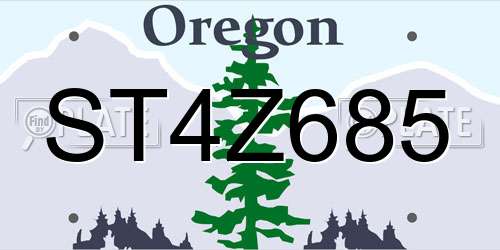 ST4Z685 Oregon License Plate