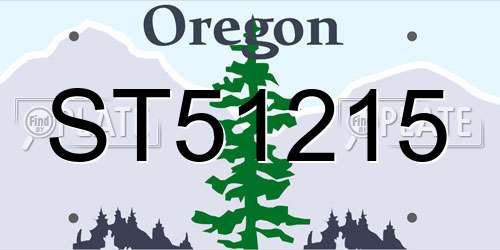 ST51215 Oregon License Plate