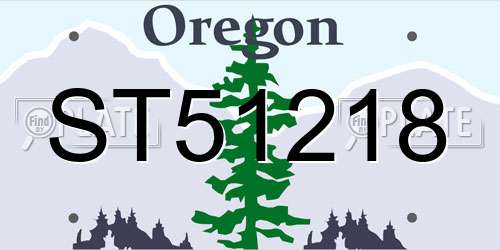 ST51218 Oregon License Plate