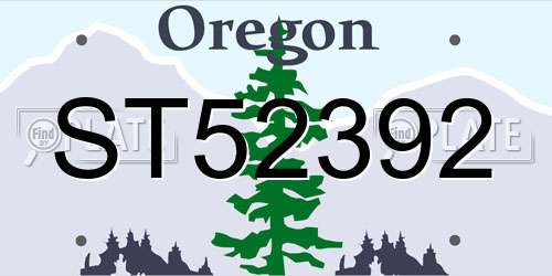 ST52392 Oregon License Plate