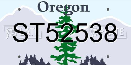 ST52538 Oregon License Plate