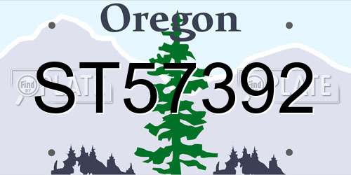 ST57392 Oregon License Plate