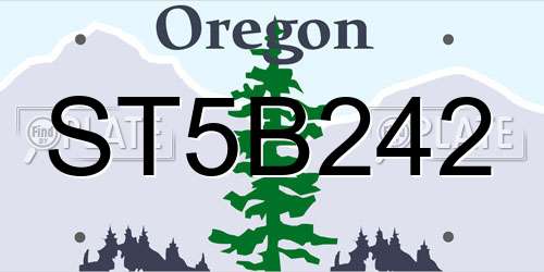 ST5B242 Oregon License Plate