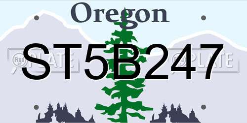 ST5B247 Oregon License Plate