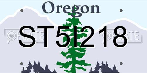 ST5I218 Oregon License Plate