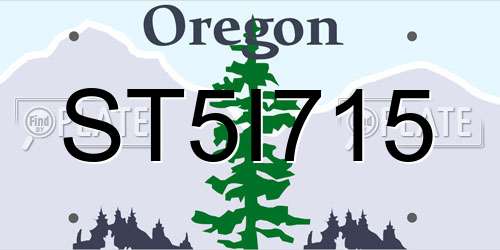 ST5I715 Oregon License Plate