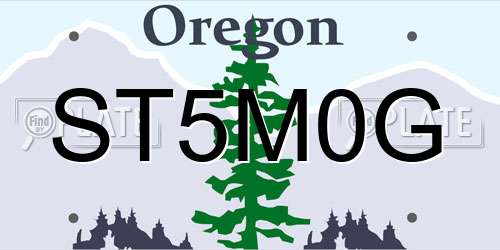 ST5M0G Oregon License Plate