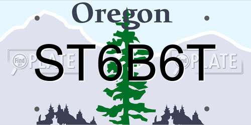 ST6B6T Oregon License Plate
