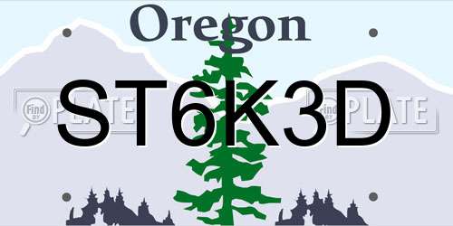 ST6K3D Oregon License Plate