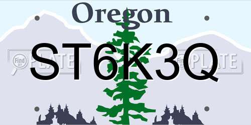 ST6K3Q Oregon License Plate