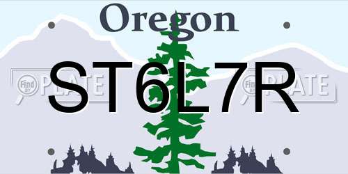 ST6L7R Oregon License Plate