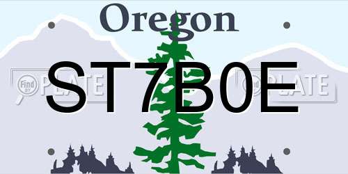 ST7B0E Oregon License Plate
