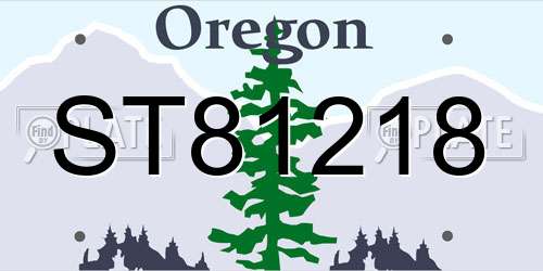 ST81218 Oregon License Plate