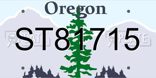 ST81715 Oregon License Plate