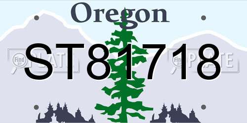 ST81718 Oregon License Plate