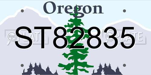 ST82835 Oregon License Plate