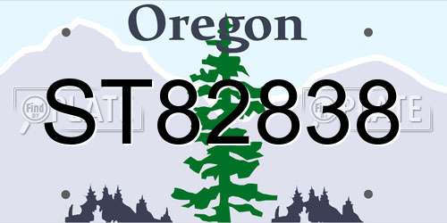 ST82838 Oregon License Plate