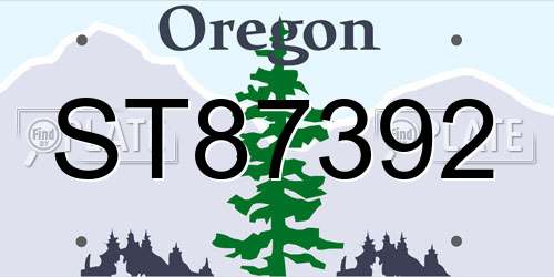 ST87392 Oregon License Plate