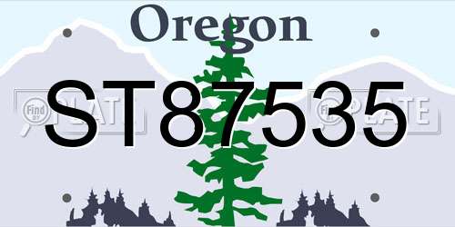 ST87535 Oregon License Plate