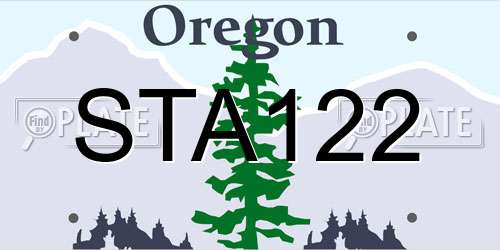 STA122 Oregon License Plate