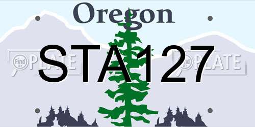 STA127 Oregon License Plate