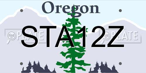 STA12Z Oregon License Plate