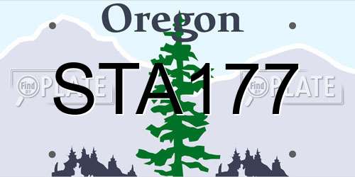 STA177 Oregon License Plate