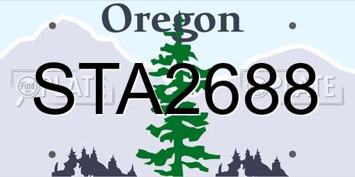 STA2688 Oregon License Plate