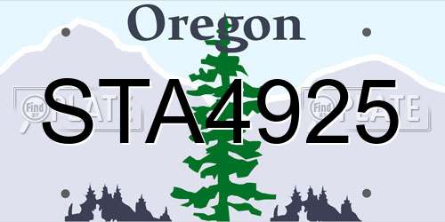 STA4925 Oregon License Plate