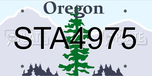 STA4975 Oregon License Plate