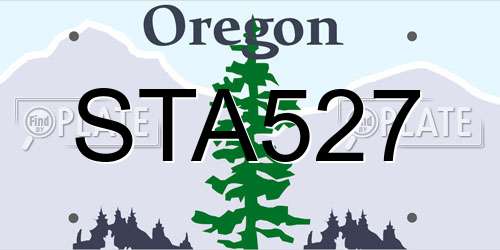 STA527 Oregon License Plate
