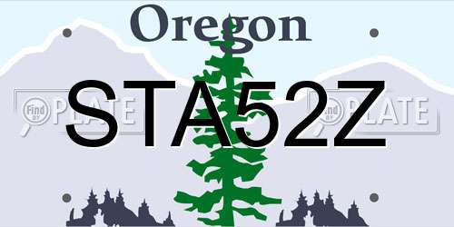 STA52Z Oregon License Plate